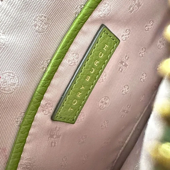 TORY BURCH | Blake Green White Gingham Crossbody Double Zip 3 Compartment Bag - Picture 6 of 12